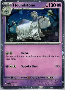 Pokemon TCG Houndstone 42 Scarlet Violet Black Star Promos Holo LP - Image 1