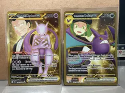 Pokemon TCG Destined Rivals Team Rockets Mewtwo EX and Team Rockets Crobat GOLD - Image 1