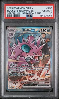 Team Rocket's Nidoking ex 2025 Pokemon Destined Rivals #233/182 PSA 10 Gem Mint - Image 1