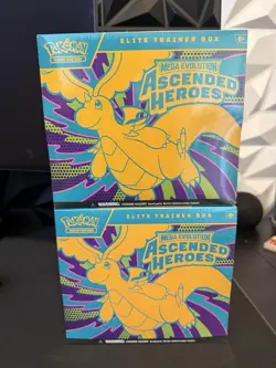 Pokemon Ascended Hero’s ETB. LOT OF 2. Factory Sealed. In Hand. - Image 1