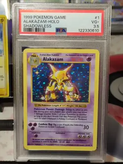 Pokemon Alakazam Base Set Shadowless PSA 3.5 POP 1 EXTREMELY RARE PSA GRADE - Image 1