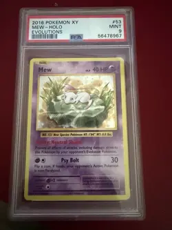 2016 Pokemon TCG—Mew #53 Evolutions—Holo Rare Foil PSA 9 - Image 1
