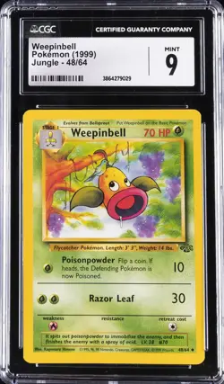 1999 POKEMON JUNGLE #48/64 WEEPINBELL CGC 9 - Image 1