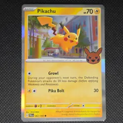 Pikachu 062/193 Holo Common Trick or Trade BOOster 2023 Pokemon LP Holo - Image 1
