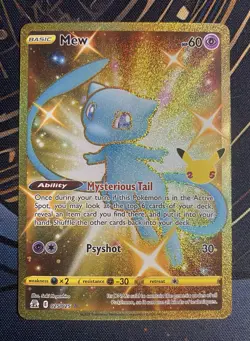Mew (Secret) 025/025 2021 Pokemon Celebrations Holo Full Art - LP Lightly Played - Image 3