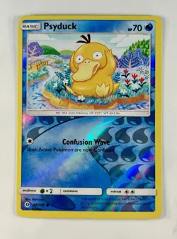 Psyduck 2017 Pokemon Sun & Moon Base Set Reverse Holo #28/149 * Light Play - Image 1