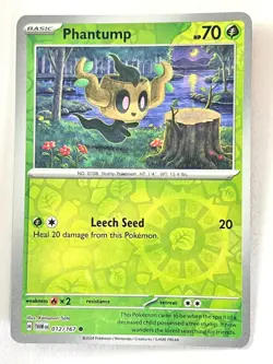 Phantump 012/167 Reverse Holo Common Twilight Masquerade Pokemon - Near Mint NM - Image 1
