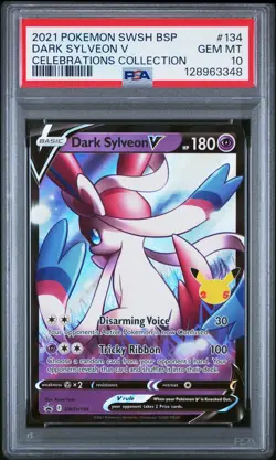 2021 POKEMON SWSH BLACK STAR PROMO CELEBRATIONS COLLECTION DARK SYLVEON V PSA 10 - Image 1