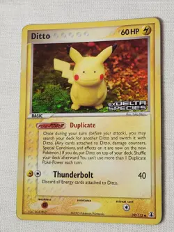 Played (LP) Ditto (Pikachu) - Reverse Holo #39 Delta Species Pokemon TCG - Image 3