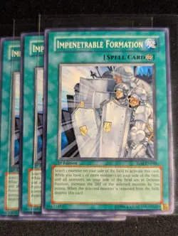 Yugioh - 3x Impenetrable Formation TLM-EN048 1st Edition Common NM - Image 1
