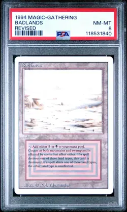 1994 MTG REVISED BADLANDS PSA 8 - Image 1