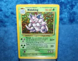 Vintage Nidoking Base Set #11/102 Stage 1 HP 90 Holo Rare Pokemon Card TCG WOTC - Image 1