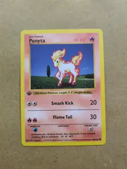 Ponyta 1st Edition Shadowless 60/102 Pokemon Card - Image 1