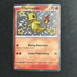 Pokemon Charmander 109/091 SV: Paldean Fates Shiny Rare Holo 70 HP English - Image 1