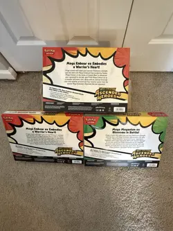 Pokemon Ascended Heroes Mega Ex Box Lot of 3 (2x EMBOAR 1x MEGANIUM) - Image 2