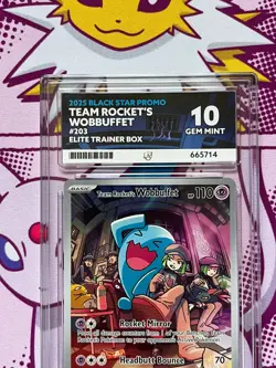 Pokemon TCG - Team Rocket's Wobbuffet SVP 203 - Destined Rivals - Graded ACE 10 - Image 2