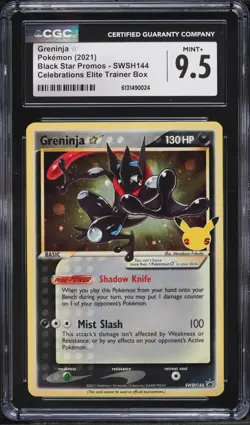 CGC 9.5 Greninja Gold Star Celebrations Elite Trainer Box Promo Pokemon #144 - Image 1