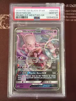 2019 Pokemon SM Black Star Promo Mewtwo Gx Holo SM196 PSA 10 GEM MINT - Image 1