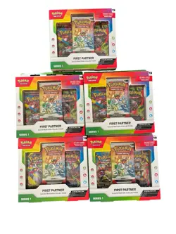 Pokemon TCG First Partner Illustration Collection Series 1 New Sealed Lot Of 5 - Image 1