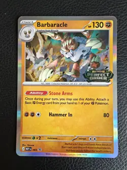 Pokemon TCG - Barbaracle MEP 065 Perfect Order Stamped Prerelease Promo Holo - Image 1