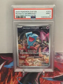 Pokemon Team Rocket's Wobbuffet 203 Promo Holo Eng 2025 PSA 9 110 HP - Image 1