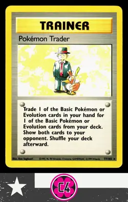 Pokemon Trader Base Set Rare #077/102 Vintage Near Mint Never Played - Image 1