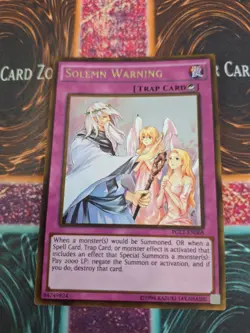 Yugioh Solemn Warning PGL2-EN068 Gold Rare 1st Edition Near Mint - Image 1