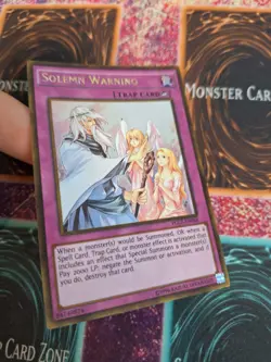 Yugioh Solemn Warning PGL2-EN068 Gold Rare 1st Edition Near Mint - Image 2