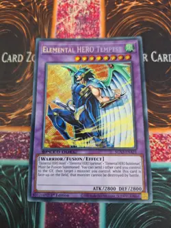 Yugioh Elemental Hero Tempest SGX2-ENA21 Secret Rare 1st Edition Near Mint - Image 1
