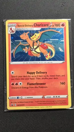 Special Delivery Charizard Pokemon Center Promo Card Sealed SWSH075 IN HAND - Image 1