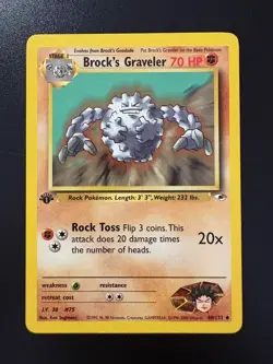 Pokemon TCG 2000 Gym Heroes First Edition Brock's Graveler (40/132) -VLP - Image 1
