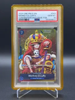 2024 ONE PIECE PROMOS CONVENTION EXCLUSIVE-FOIL #043 MONKEY D. LUFFY PSA 10 - Image 1