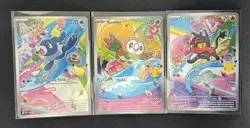 Pokemon First Partner Illustration Collection Gen 7 Full Set Alola- 3 Cards TCG - Image 1