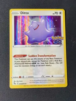 Pokemon Card Ditto 053/078 Pokemon Go Holo Rare NM - Image 1