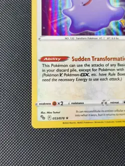 Pokemon Card Ditto 053/078 Pokemon Go Holo Rare NM - Image 5