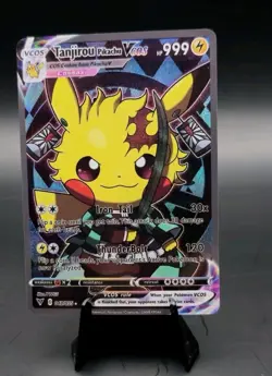 Demon Slayer Tanjiro Pikachu Fan Full Art Pokemon Custom Card - Image 1