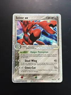Pokemon Card Vintage Scizor ex 108/115 Unseen Forces Holo Silver Border - Image 1