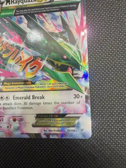 M Rayquaza EX 76/108 Ultra Rare HOLO Pokemon Card XY Roaring Skies NM - Image 4