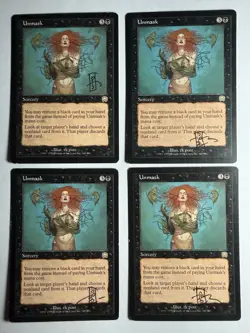 Signed Playset 4x Unmask Mercadian Masques 168/350 MTG - Image 1