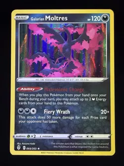 Pokemon - Galarian Moltres - 093/203 - Holo Rare - Evolving Skies - NM/M - Image 1