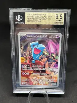 Team Rocket's Wobbuffet 203 ETB Promo Graded 9.5 Destined Rivals Pokemon Card - Image 1
