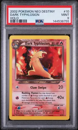 PSA 9 2002 Pokemon Neo Destiny Dark Typhlosion #10 Holo WOTC Mint NEW CERT - Image 1