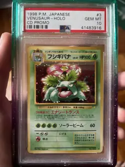1999 POKEMON JPN CD PROMO #3 VENUSAUR HOLO PSA 10 - Image 3