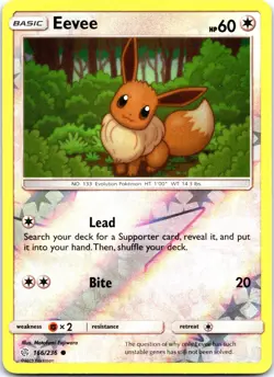 Eevee 166/236 Common Cosmic Eclipse Pokemon Reverse Holo Near Mint - Image 1