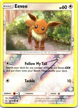 Eevee 167/236 Common Cosmic Eclipse Pokemon Reverse Holo Near Mint - Image 1