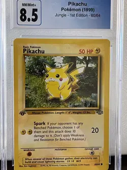 Pokemon 1st Edition Pikachu CGC 8.5 60/64 Jungle - Image 1