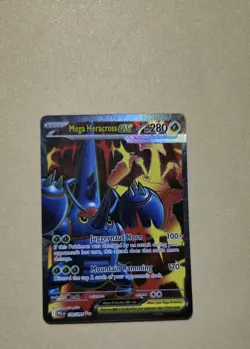 Pokemon TCG Mega Heracross EX 108/094 Ultra Rare Full Art Phantasmal Flames - Image 1