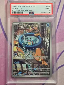 2024 POKEMON STELLAR CROWN IR ILLUSTRATION RARE SQUIRTLE 148/142 PSA 9 - Image 1