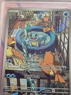 2024 POKEMON STELLAR CROWN IR ILLUSTRATION RARE SQUIRTLE 148/142 PSA 9 - Image 2