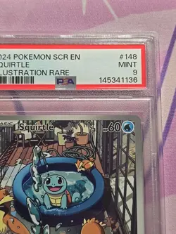 2024 POKEMON STELLAR CROWN IR ILLUSTRATION RARE SQUIRTLE 148/142 PSA 9 - Image 3